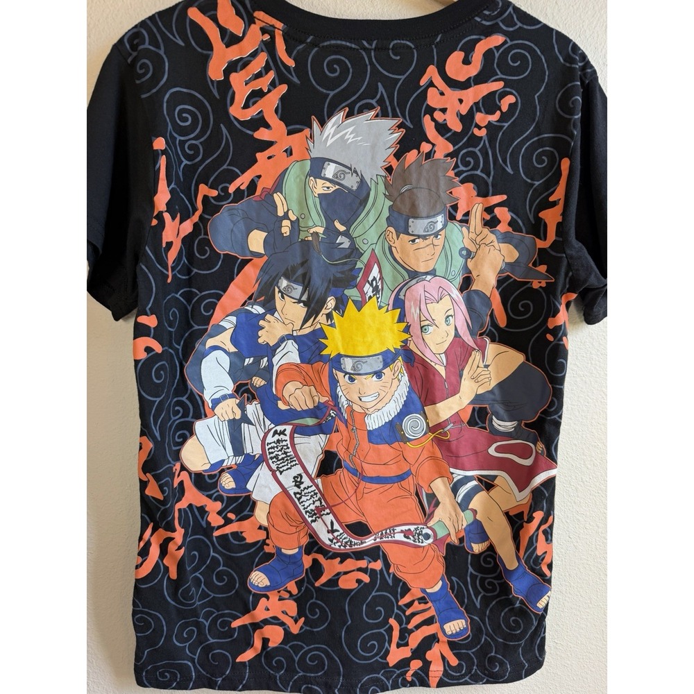 Freeze Naruto Embroidered Logo Black T-Shirt Size M Pierrot Cotton Blend 2002
